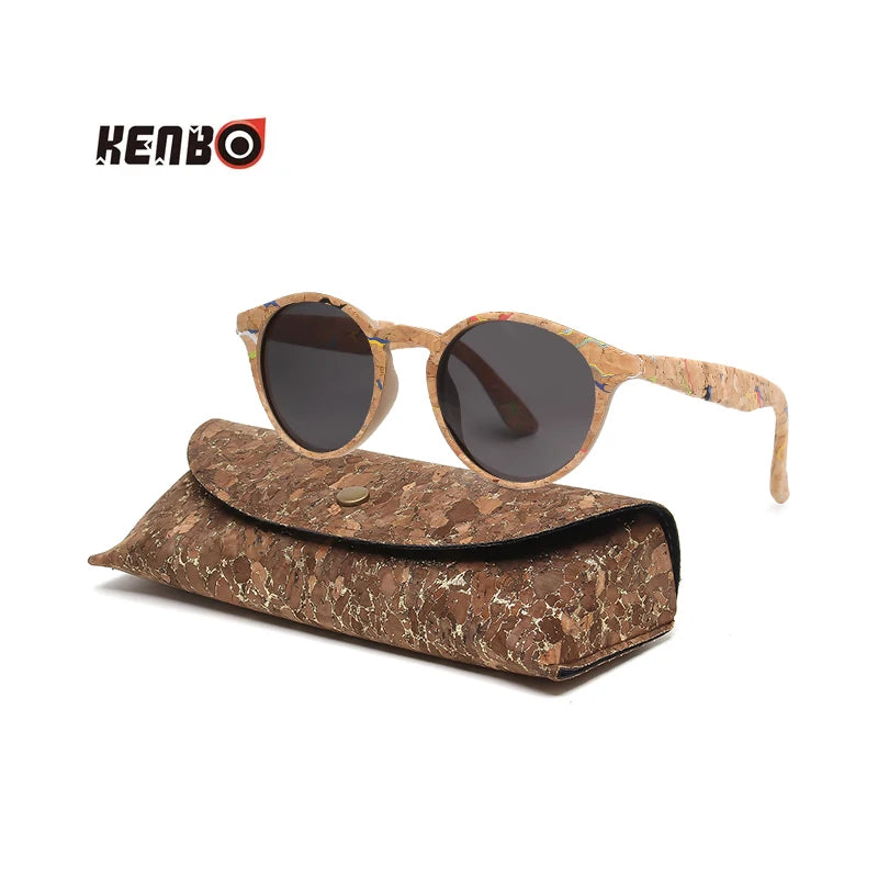 Kenbo Wood Bamboo Grain Polarized Sunglasses With Case - Wooden Sunglasses