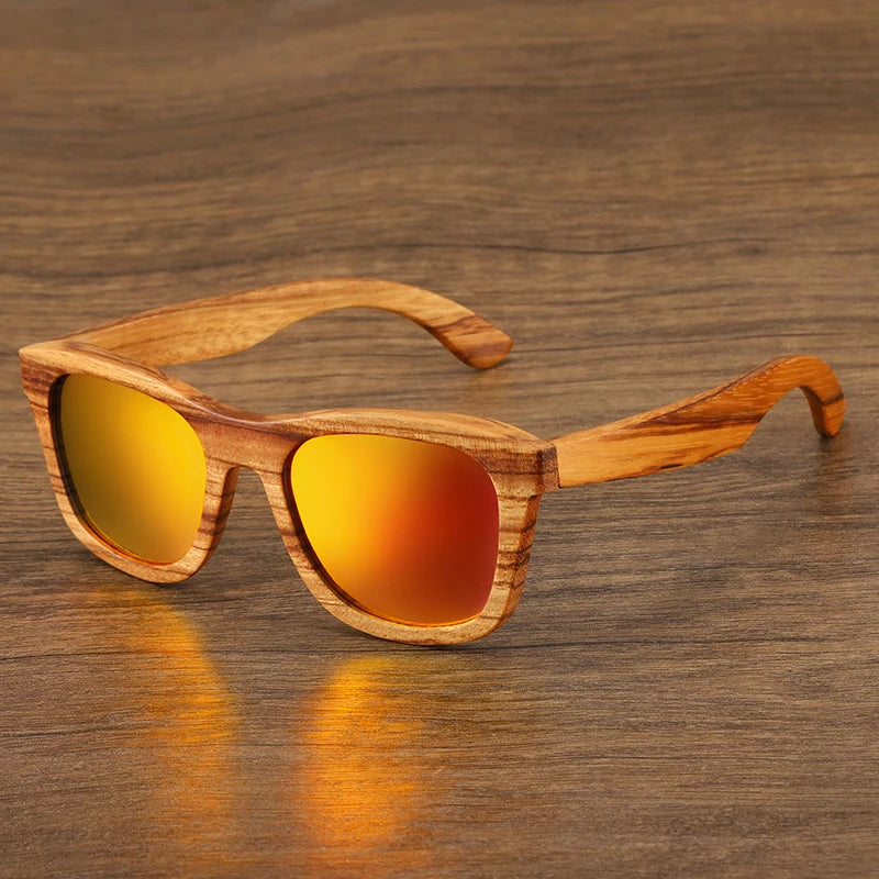 Oyalie Handcrafted Natural Zebra Wood Frame Sunglasses- Natural and Fashionable Symbiosis.
