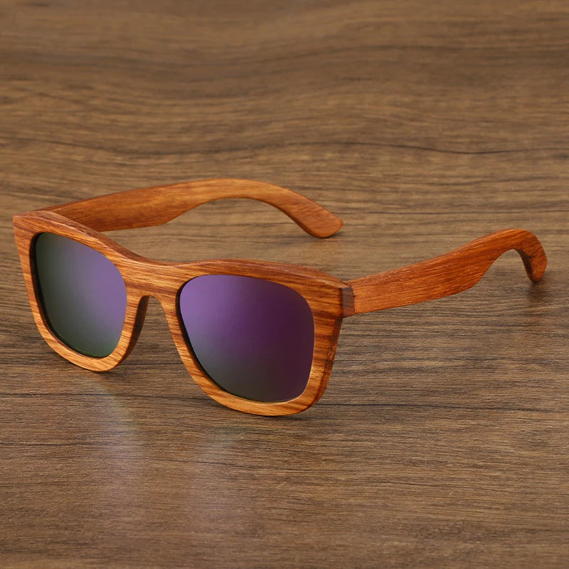 Oyalie Handcrafted Natural Zebra Wood Frame Sunglasses- Natural and Fashionable Symbiosis.