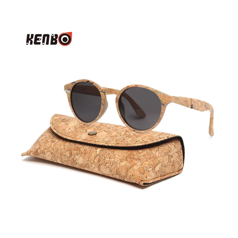 Kenbo Wood Bamboo Grain Polarized Sunglasses With Case - Wooden Sunglasses