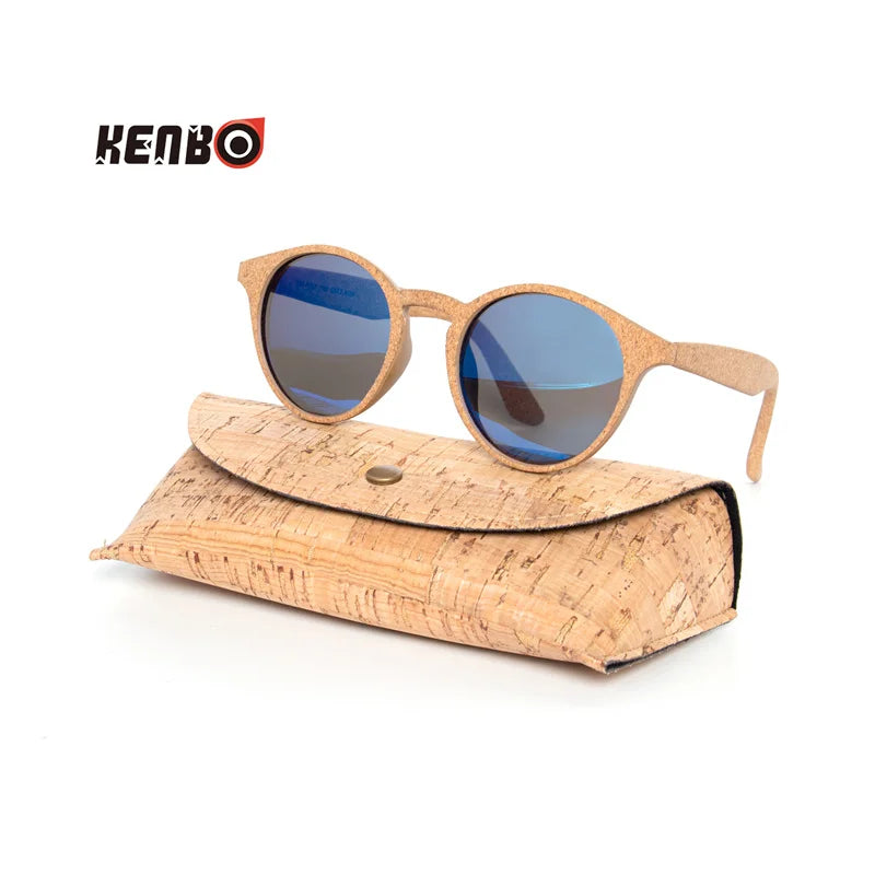 Kenbo Wood Bamboo Grain Polarized Sunglasses With Case - Wooden Sunglasses