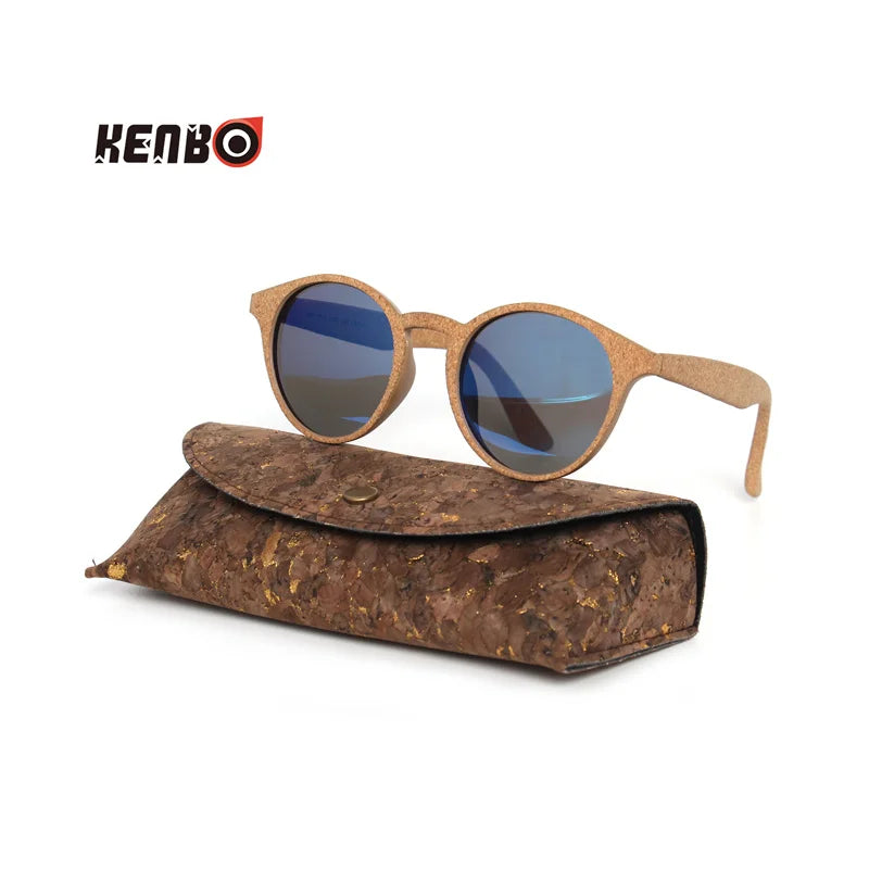 Kenbo Wood Bamboo Grain Polarized Sunglasses With Case - Wooden Sunglasses