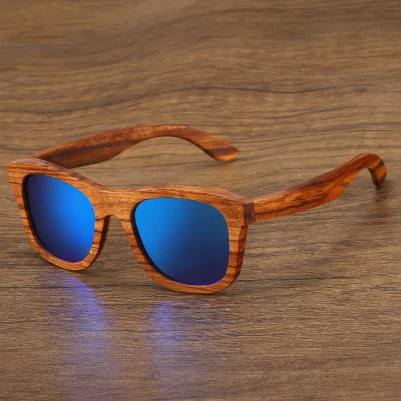 Oyalie Handcrafted Natural Zebra Wood Frame Sunglasses- Natural and Fashionable Symbiosis.