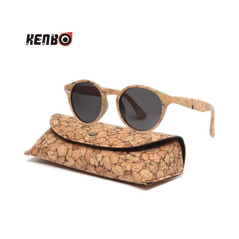 Kenbo Wood Bamboo Grain Polarized Sunglasses With Case - Wooden Sunglasses