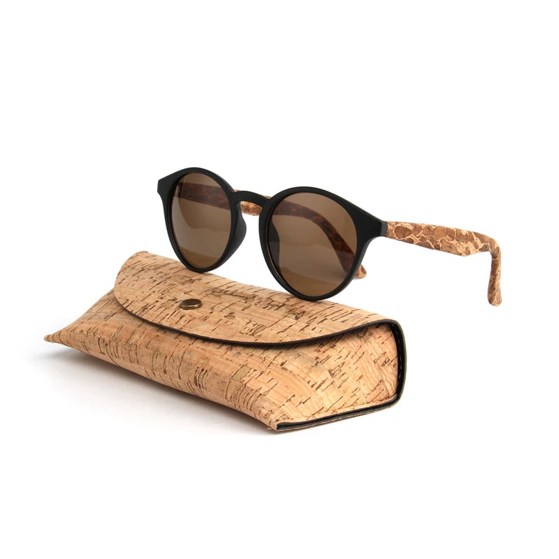Kenbo Wood Bamboo Grain Polarized Sunglasses With Case - Wooden Sunglasses