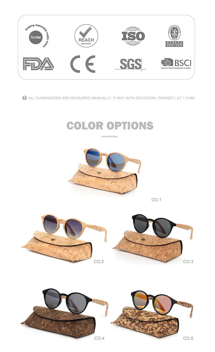 Kenbo Wood Bamboo Grain Polarized Sunglasses With Case - Wooden Sunglasses
