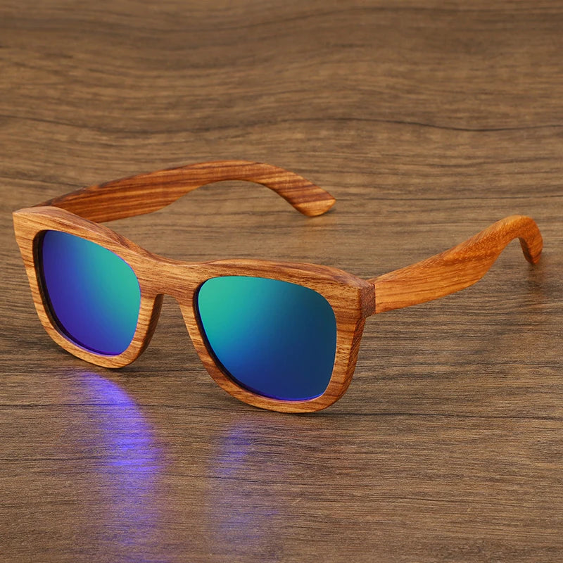 Oyalie Handcrafted Natural Zebra Wood Frame Sunglasses- Natural and Fashionable Symbiosis.
