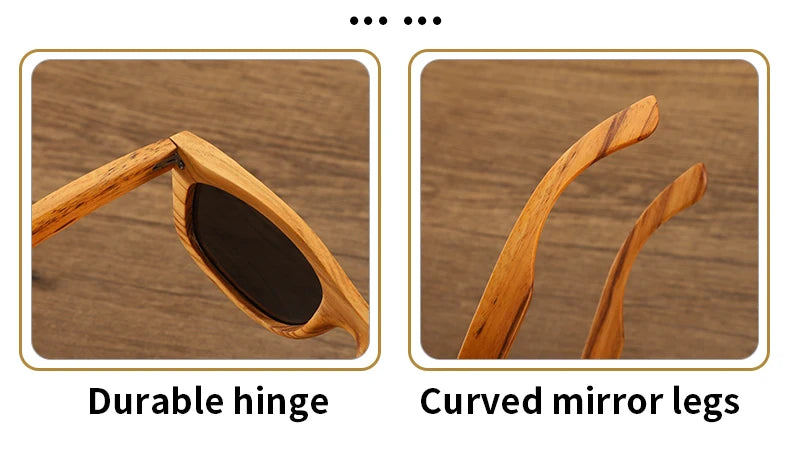 Oyalie Handcrafted Natural Zebra Wood Frame Sunglasses- Natural and Fashionable Symbiosis.