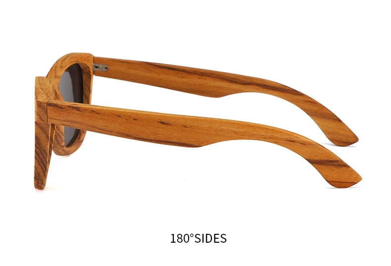 Oyalie Handcrafted Natural Zebra Wood Frame Sunglasses- Natural and Fashionable Symbiosis.