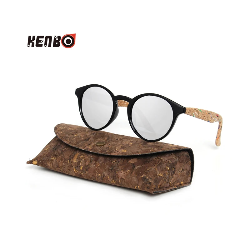 Kenbo Wood Bamboo Grain Polarized Sunglasses With Case - Wooden Sunglasses
