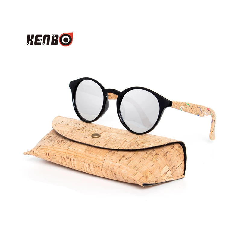 Kenbo Wood Bamboo Grain Polarized Sunglasses With Case - Wooden Sunglasses