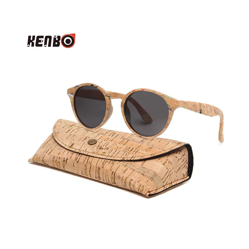 Kenbo Wood Bamboo Grain Polarized Sunglasses With Case - Wooden Sunglasses