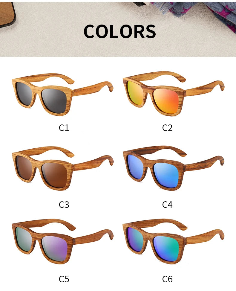 Oyalie Handcrafted Natural Zebra Wood Frame Sunglasses- Natural and Fashionable Symbiosis.