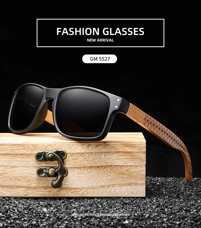 Beech Wood Handmade Sunglasses -Polarized Eyewear, Reinforced Hinge