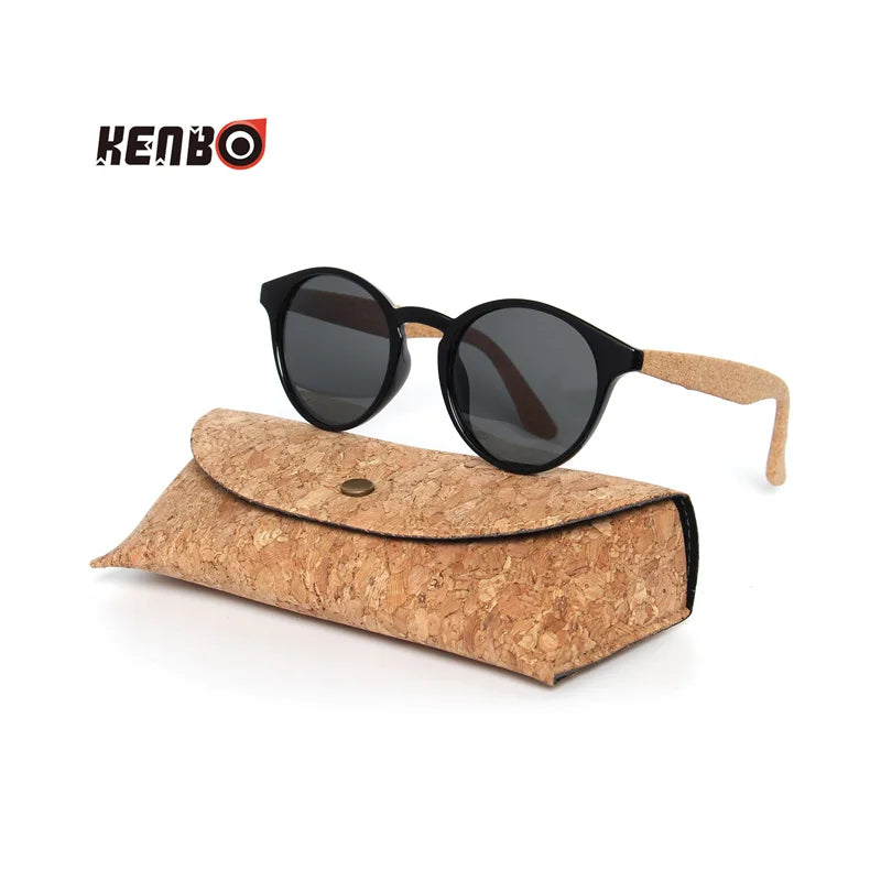 Kenbo Wood Bamboo Grain Polarized Sunglasses With Case - Wooden Sunglasses