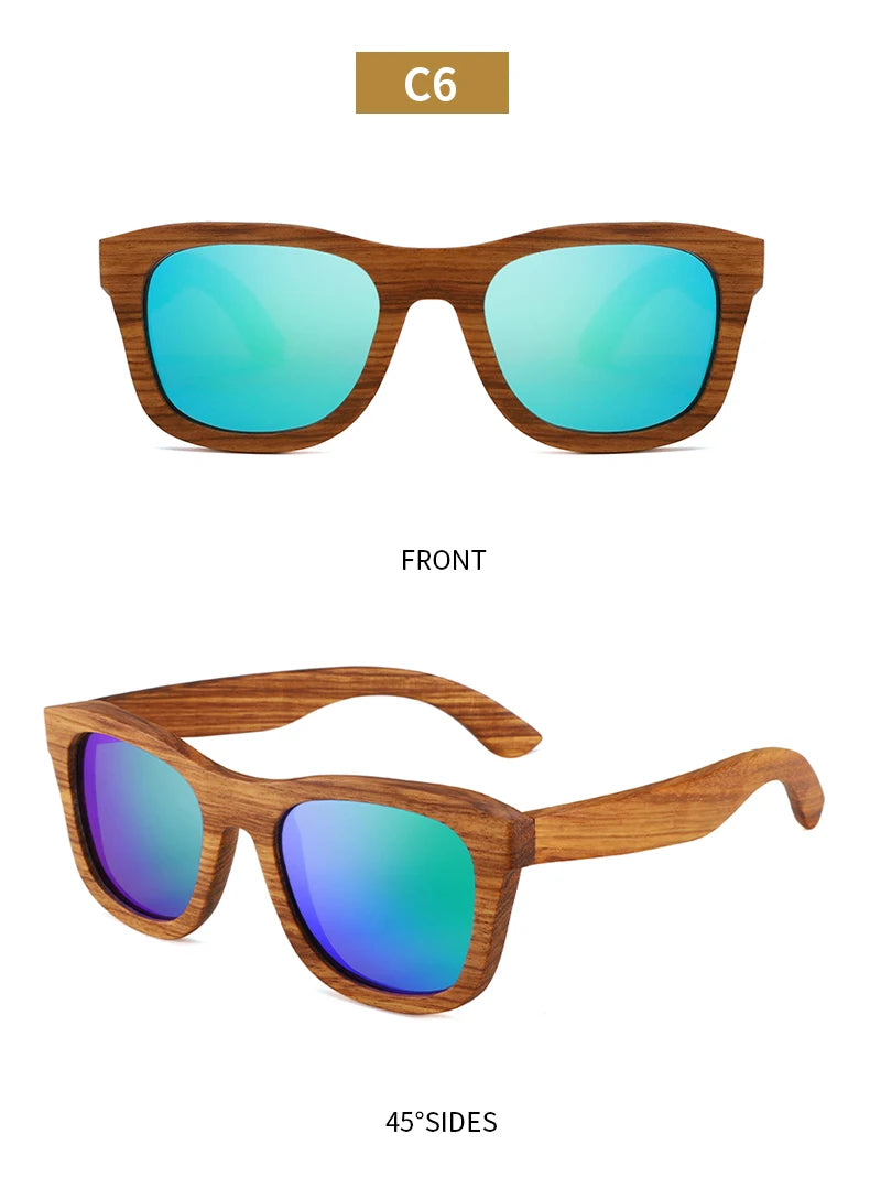 Oyalie Handcrafted Natural Zebra Wood Frame Sunglasses- Natural and Fashionable Symbiosis.