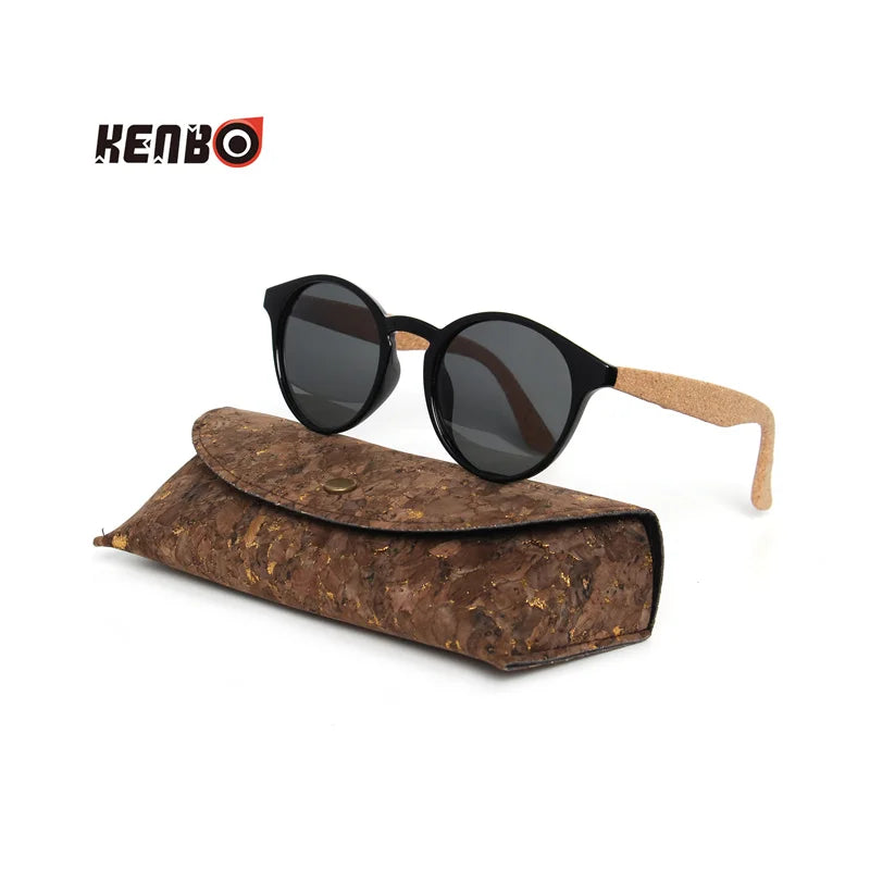 Kenbo Wood Bamboo Grain Polarized Sunglasses With Case - Wooden Sunglasses