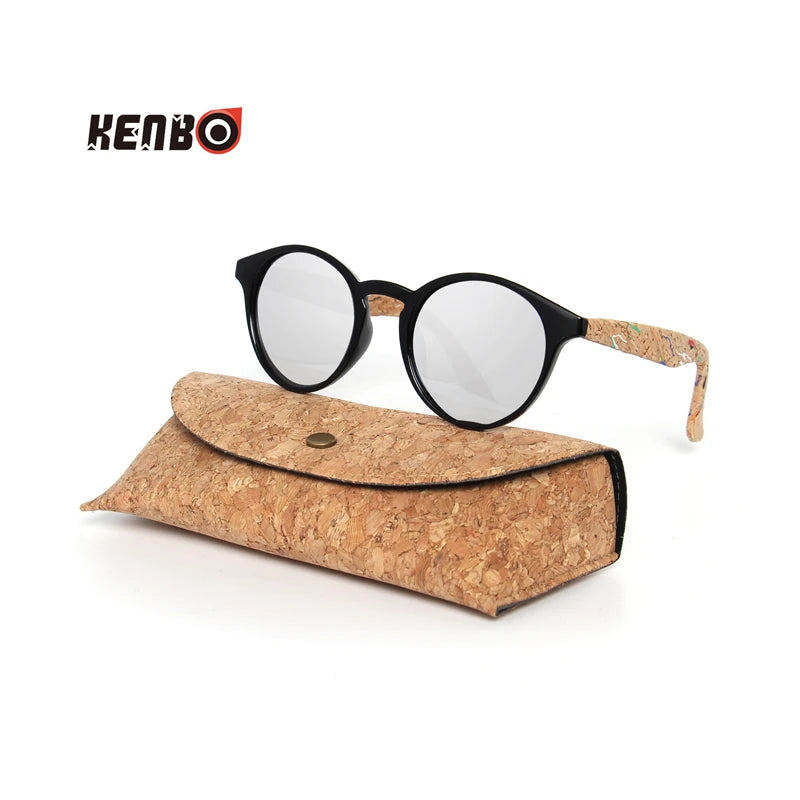 Kenbo Wood Bamboo Grain Polarized Sunglasses With Case - Wooden Sunglasses