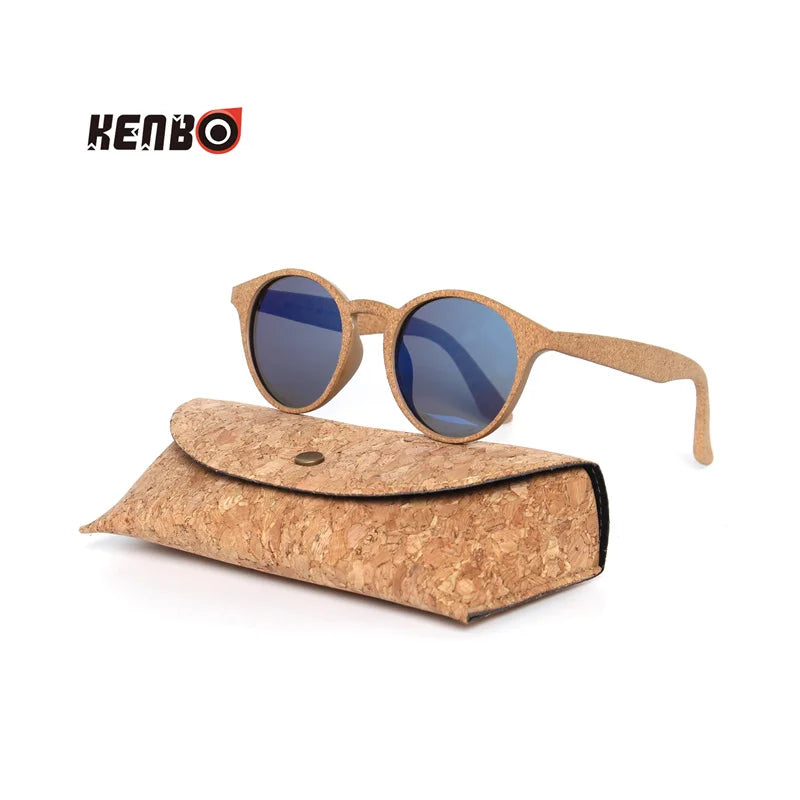 Kenbo Wood Bamboo Grain Polarized Sunglasses With Case - Wooden Sunglasses