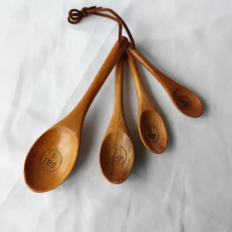 Organica Acacia Wood Measuring Cups and Spoons Sets