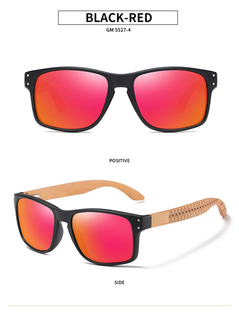 Beech Wood Handmade Sunglasses -Polarized Eyewear, Reinforced Hinge
