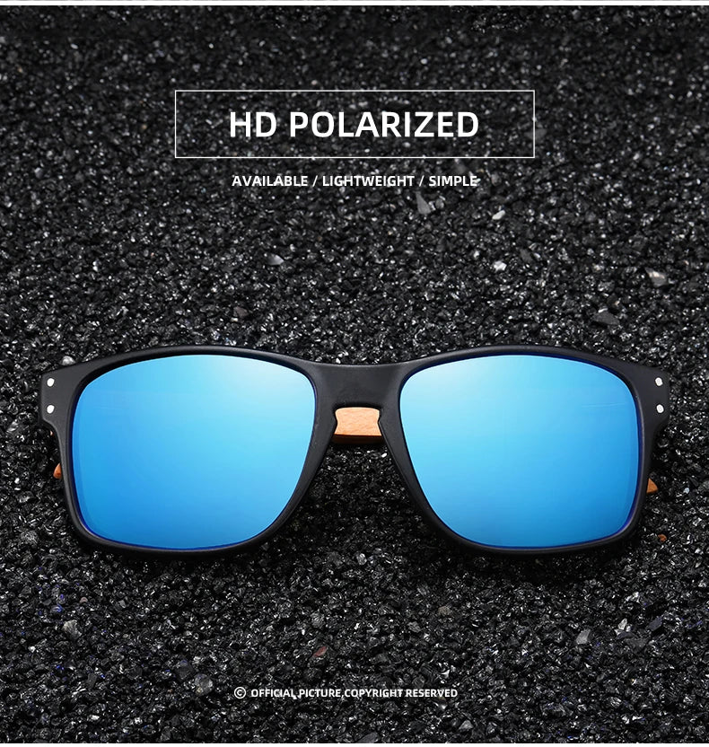 Beech Wood Handmade Sunglasses -Polarized Eyewear, Reinforced Hinge
