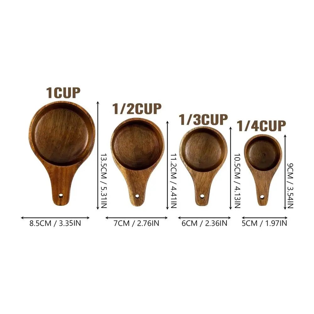 Organica Acacia Wood Measuring Cups and Spoons Sets