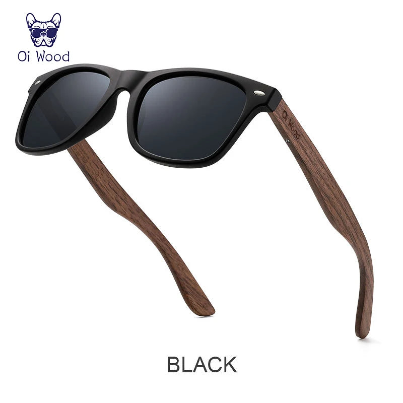 Oi Wood Brand Natural Wooden Sunglasses - Polarized Oculus De Sol Masculino New TR90 Frames
