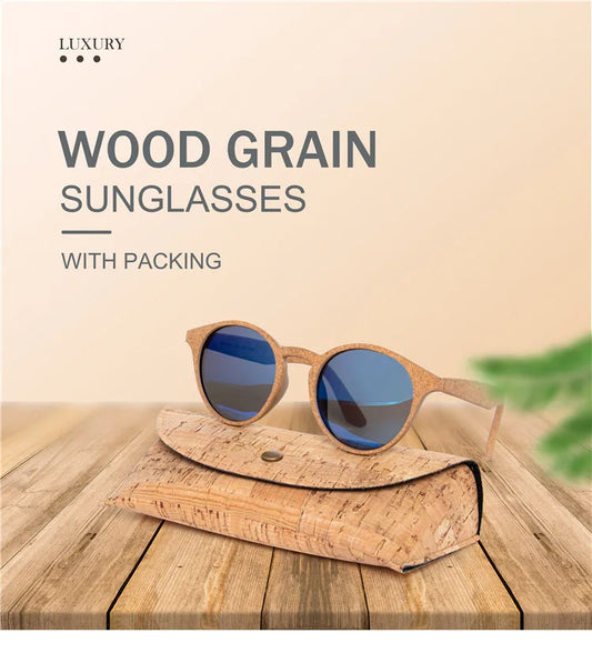 Kenbo Wood Bamboo Grain Polarized Sunglasses With Case - Wooden Sunglasses