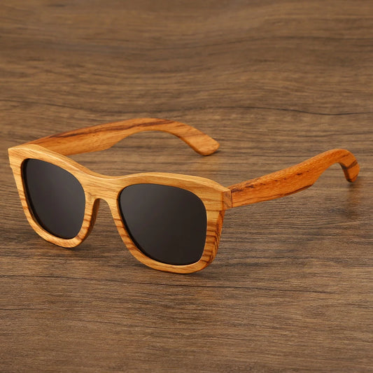 Oyalie Handcrafted Natural Zebra Wood Frame Sunglasses- Natural and Fashionable Symbiosis.