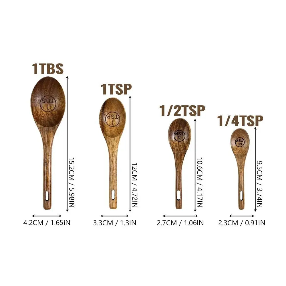 Organica Acacia Wood Measuring Cups and Spoons Sets