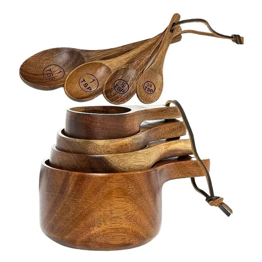 Organica Acacia Wood Measuring Cups and Spoons Sets