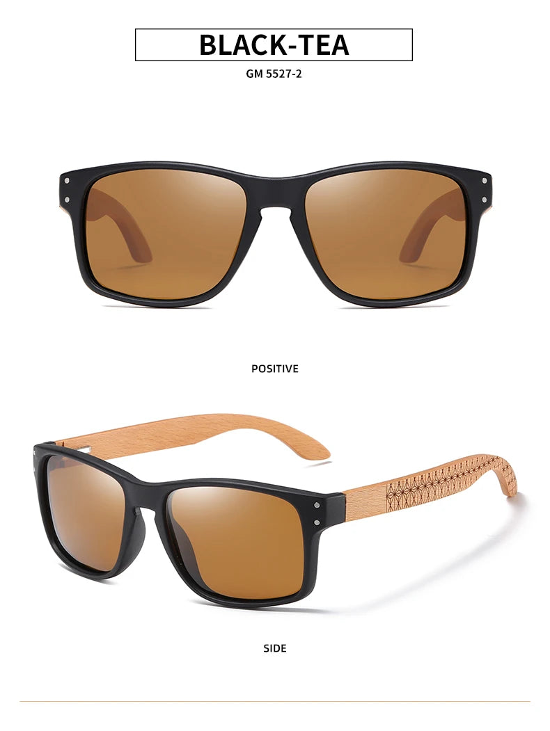 Beech Wood Handmade Sunglasses -Polarized Eyewear, Reinforced Hinge
