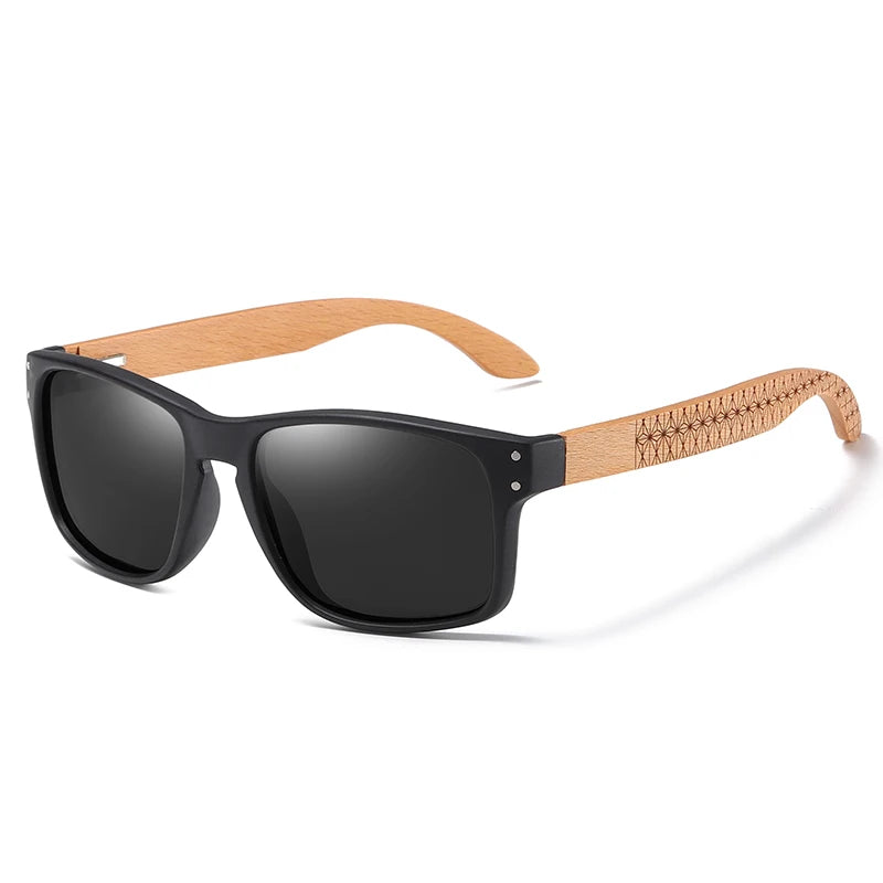 Beech Wood Handmade Sunglasses -Polarized Eyewear, Reinforced Hinge
