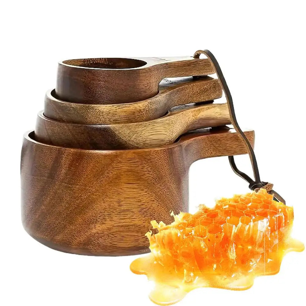 Organica Acacia Wood Measuring Cups and Spoons Sets