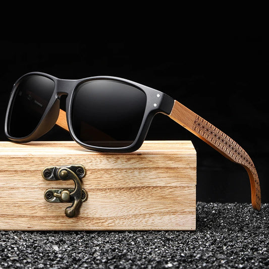 Beech Wood Handmade Sunglasses -Polarized Eyewear, Reinforced Hinge