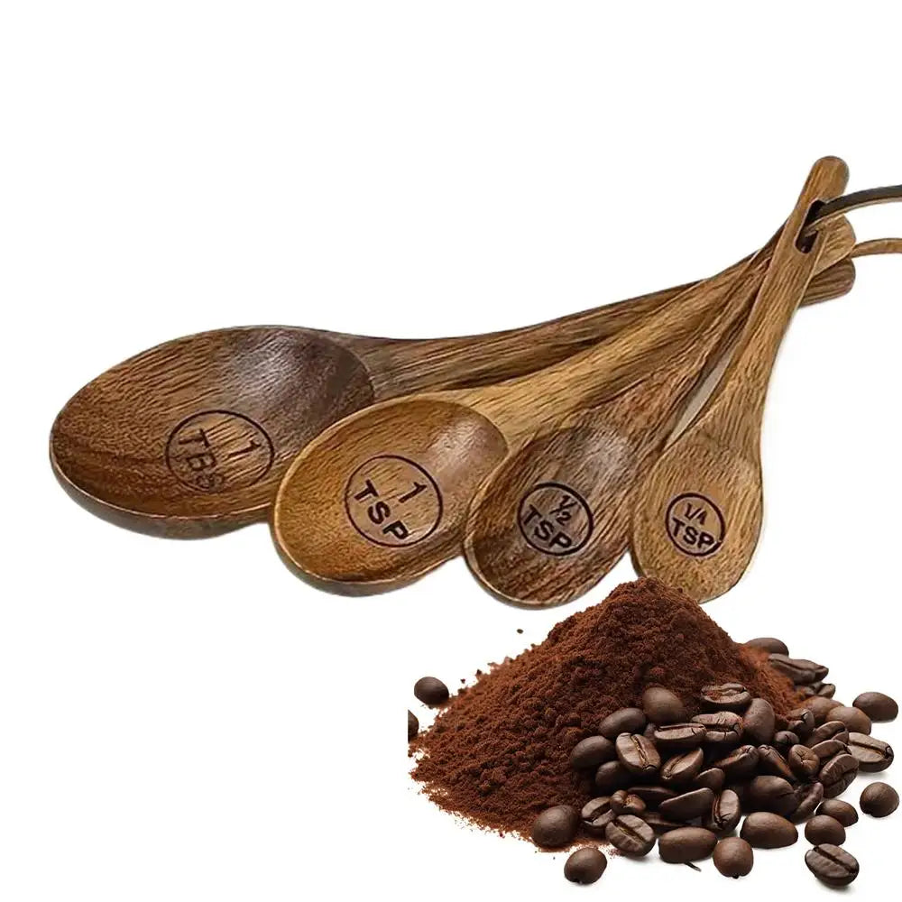 Organica Acacia Wood Measuring Cups and Spoons Sets