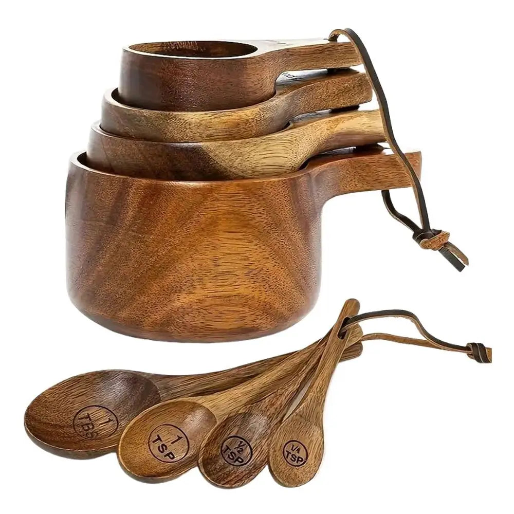 Organica Acacia Wood Measuring Cups and Spoons Sets
