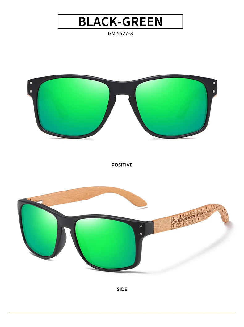 Beech Wood Handmade Sunglasses -Polarized Eyewear, Reinforced Hinge