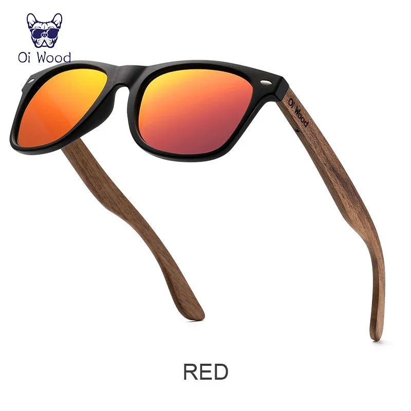 Oi Wood Brand Natural Wooden Sunglasses - Polarized Oculus De Sol Masculino New TR90 Frames