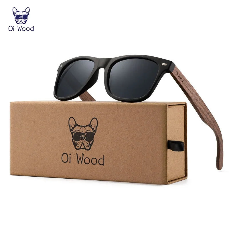 Oi Wood Brand Natural Wooden Sunglasses - Polarized Oculus De Sol Masculino New TR90 Frames