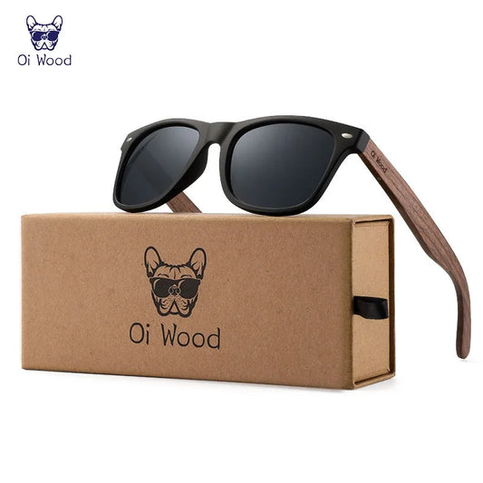 Oi Wood Brand Natural Wooden Sunglasses - Polarized Oculus De Sol Masculino New TR90 Frames